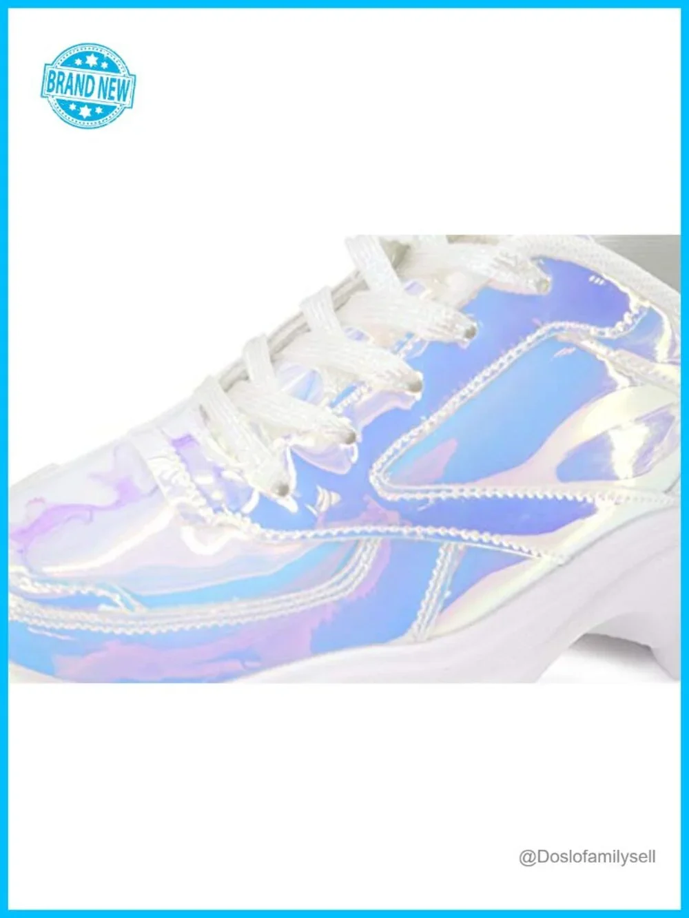 Women Chunky Platform Lace-Up Walking Sneakers Lightweight PU Rubber Sole